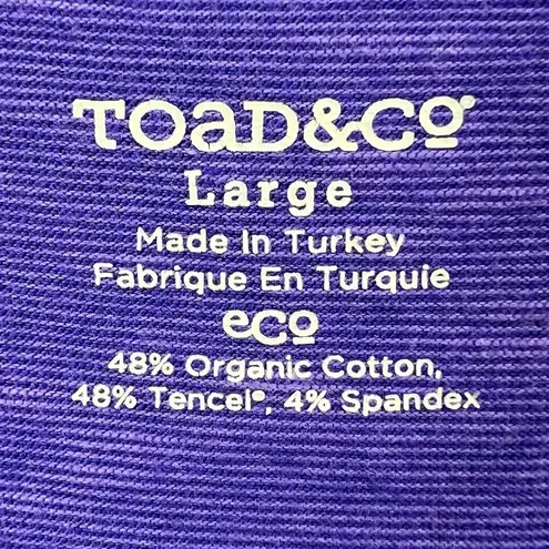 Toad & Co  Nena Dress Womens Size L Purple Organic Cotton A Line Stretch Comfort