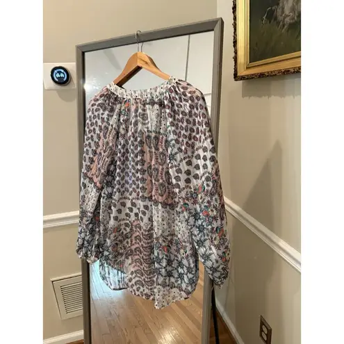 Versona Top Women's Size Medium Long Sleeve Sequins Black Party Top/Blouse