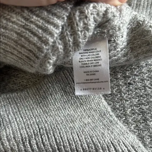 Dip Gray Turtleneck Sweater with Ribbed Knit and Oversized Fit Size Medium