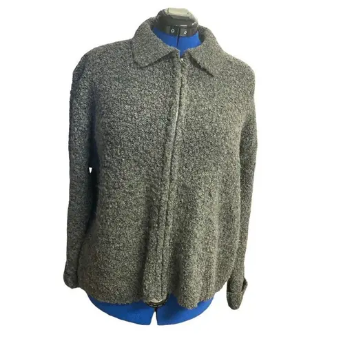 Carolyn Taylor Essential VINTAGE ForBy Design Women’s Zipper Sweater Gray Large