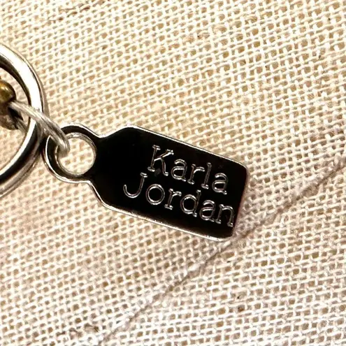 Karla Jordan mother of pearl cream and blue asymmetrical necklace