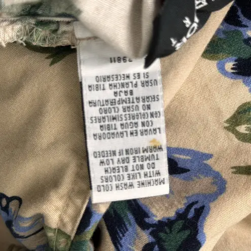 Sag Harbor Pants Small Beige Blue Floral Flowers Straight Crop Boho Cottagecore - Image 11