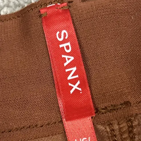 Spanx  Pants Womens Large Petite Rust Brown Stretch Wide Leg Crop Casual 20312Q