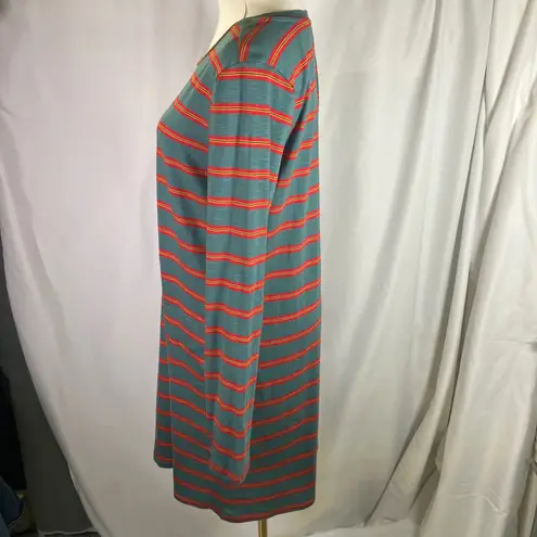 Toad&Co Womens Striped Dress S Long Sleeve Casual Tencel Lyocell Blend Green