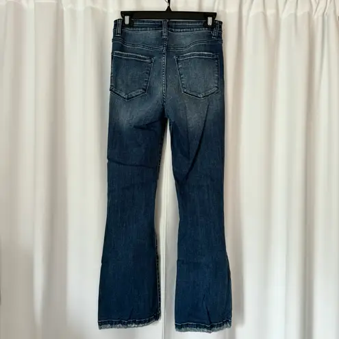 Vervet Dark Wash High Waisted Distressed Flared Crop 90s Style Y2K Jeans Size 26