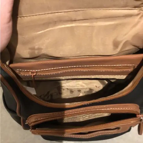 St. John ST JOHNS BACKPACK-PURSE MINI/ Black & BROWN TRIM WITH 10 POCKETS