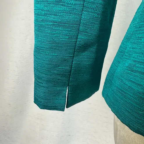 Tahari Arthur S. Levine Teal Green Button Front Blazer Womens 6 Classic Career