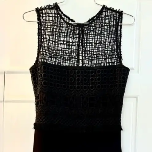 PINKO Italy Nicole Black Lace Bodice Wide Cropped Leg Elegant One Piece Sz 2💛