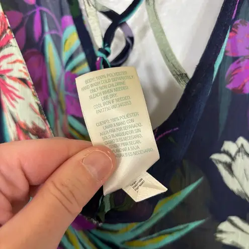 Kona Sol Beachy Sheer Tropical Floral Print Swim Cover-Up Size S