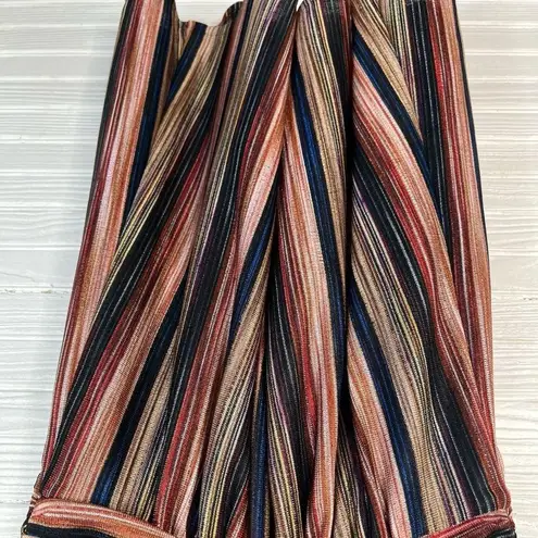 BCBGeneration  Multicolored Striped Spaghetti Strap Dress V Neck New Size 4