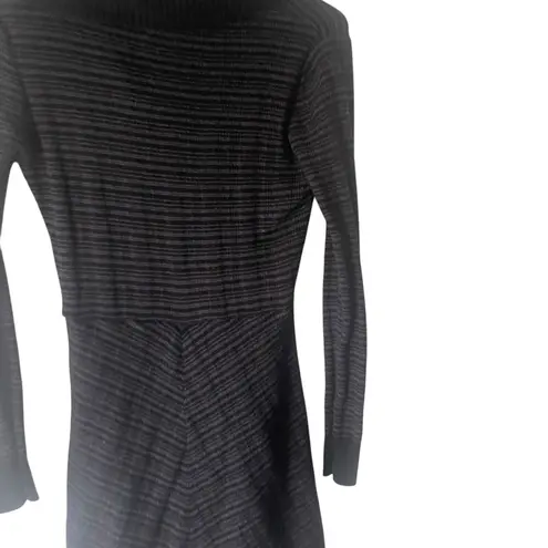 prAna Women's XS Black Knit Cowl Neck Wool Viscose Blend Sweater Mini Dress