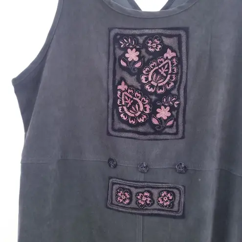 Amanda Smith Vintage 90's Y2K Suede Long Jumper Dress with side slits