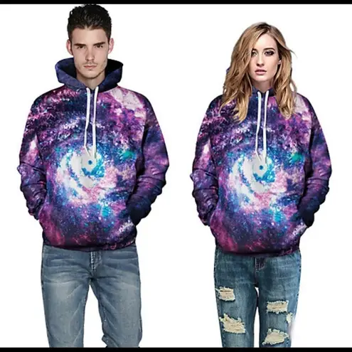 Lightweight galaxy hoodie large Purple