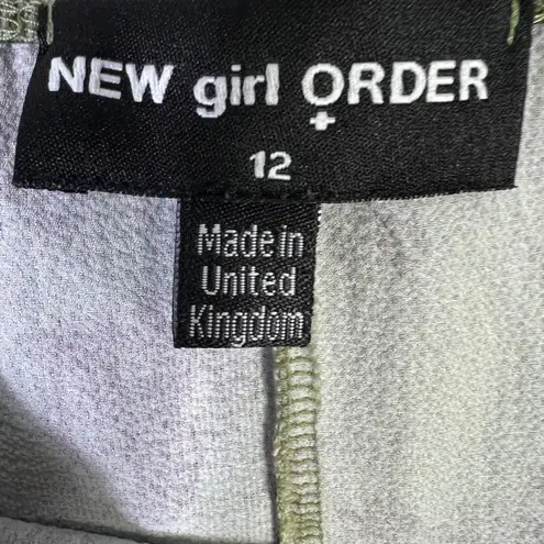 NEW Girl Order Toile Print Ruffle Hem Top Womens 12 Green Cottagecore Romantic