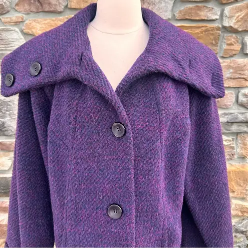 1 Madison Limited Collection Purple Wool Coat