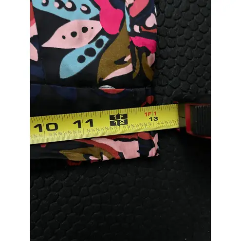 T Tahari Womens Floral Print Midi Skirt Elastic Waist Pink Black XS