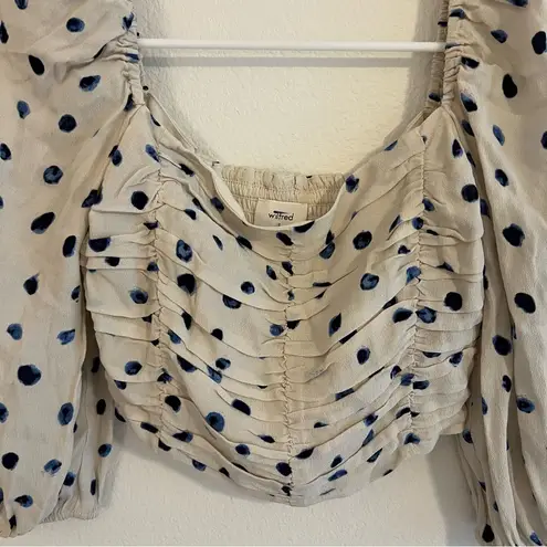 Aritzia Wilfred Lolita Blouse in Birch/Classic Navy Blue