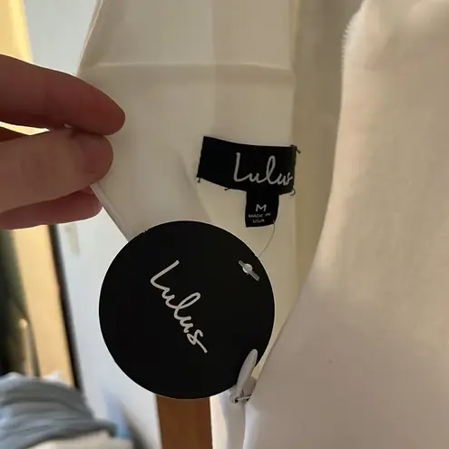 White lace front dress