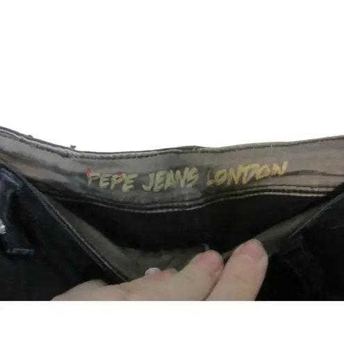 Pepe Jeans London Black Denim Knee Length Short Size 27