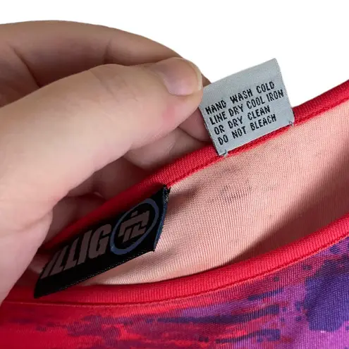 Vintage ILLIG Silk Dress Women’s Size Small Rave Party Y2K Tie Dye Abstract Art Multiple