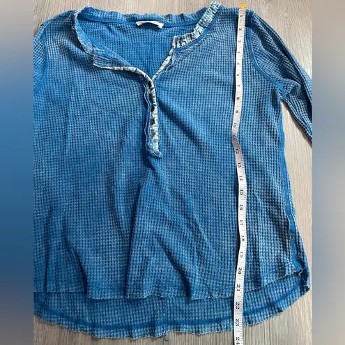 Zenana Outfitters Washed Baby Waffle Henley Long Sleeve Top – Like New, Size S