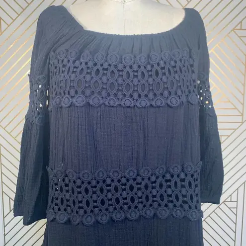 Bailey 44 Mykonos Crochet Dress in Black