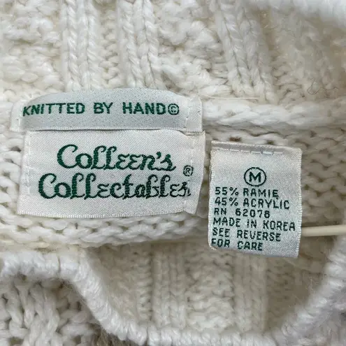 Vintage Oversized Sweater Neutral Chunky Hand Knit Texture Boxy Cream Tan Size M Size M