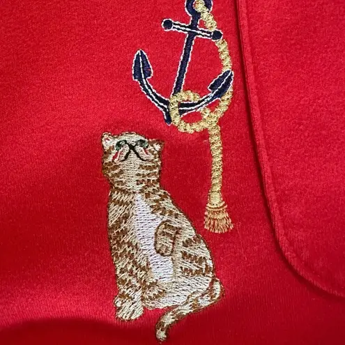 Bonworth Vintage 80s 90s Nautical Kitty Cat Tee Top Size Large Sailing