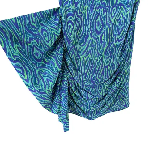 NWT Rhode Pia Mini Dress in Green and Blue Electric Moire Print, Size 0
