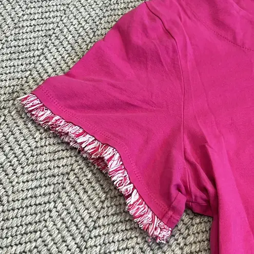 tribal femme Dress with fringe trim Pink Size XL