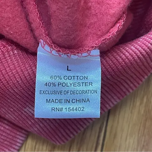 Vinyl Icons Women’s Cotton short heart patched oversized sweatshirt red Sz L Size L