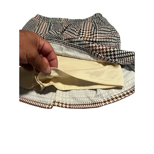 Three Pink Hearts Skort Women's Medium Plaid Pleated Mini Skirt With Shorts