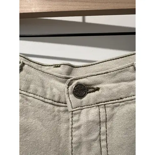 Harley Davidson Ladies Khaki Shorts Size 10 Vintage Made In USA Motorcycle Tan