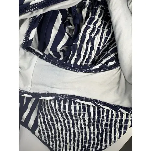 Anne cole *Studio Swimsuit Womens Size 14 Blue White Smocked One Piece Beach