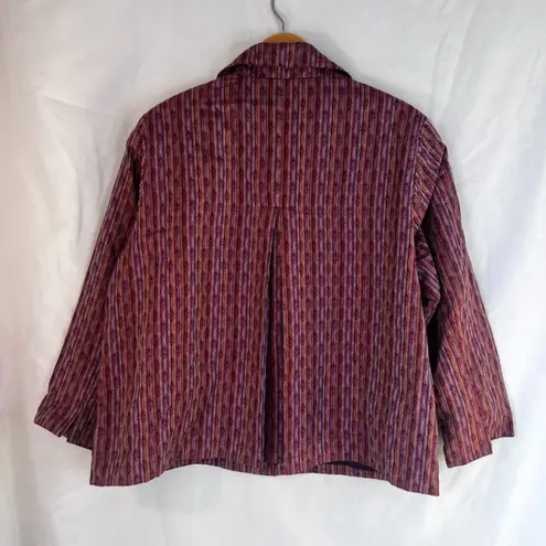 Coldwater Creek Asian Flair Embossed Maximalist Multicolor Jacket Plus Size 1X