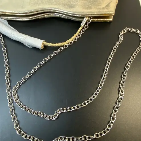 Kate Landry Gold Lame jewel bling clutch/shoulder bag