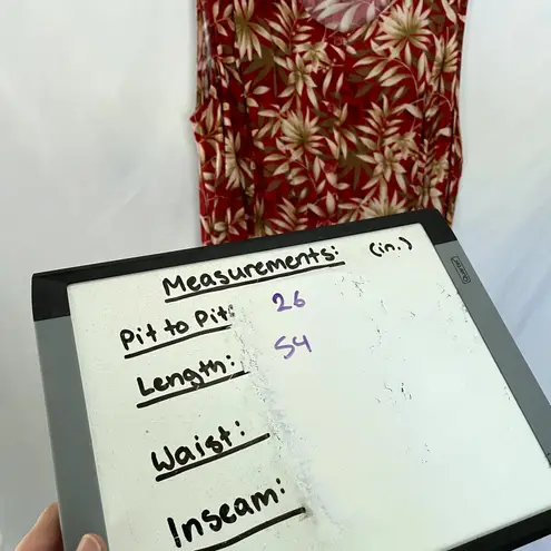 Donna Ricco DR floral leaves sundress rayon red summer dress women's 22W