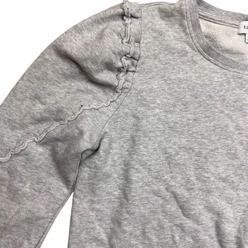 Evereve Women's XL Gray Ruffle Sleeve Crew Neck Sweatshirt Casual