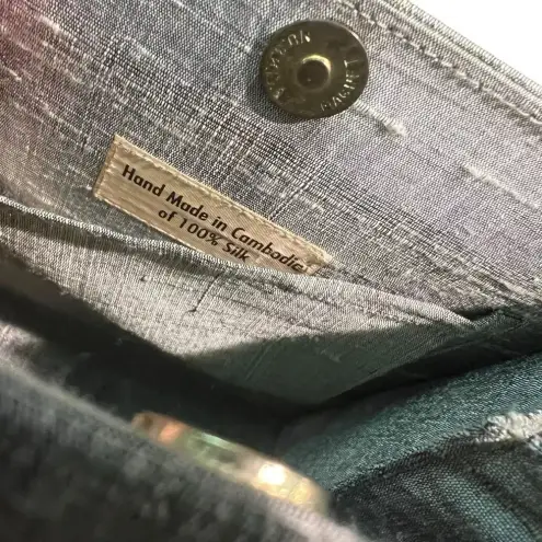 Mother Plucker silk real feathers oil slick coquette mini bag purse 20’s whimsy Silver