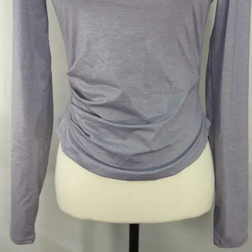 Halara Notched Ruched Thumb Hole Curved Hem Yoga Sports Top