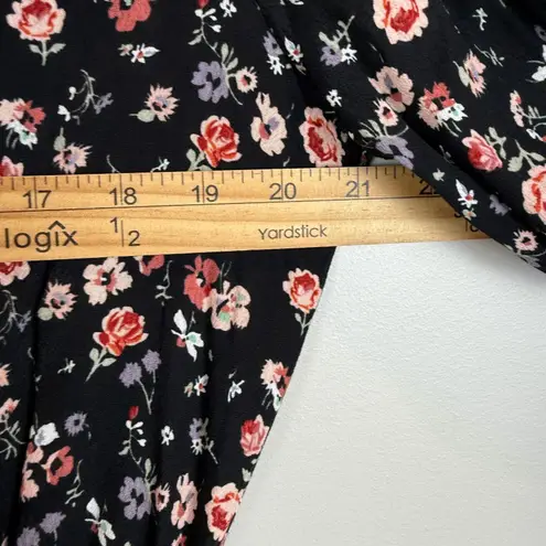 Rails Romee Mini Dress Women's Small Pink Rose Floral Print Split Neck Bohemian