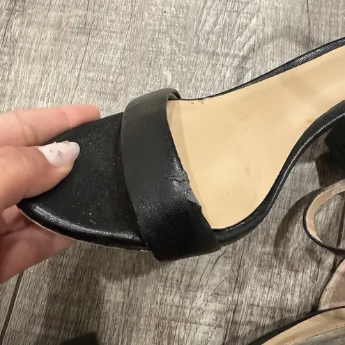 INC International Concepts Kivah Block Heels Open Toe Black Womens Sz 9M