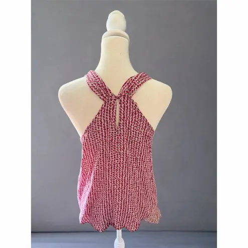 Maeve by Anthropologie Women's Mica Halter Tank Top Pink Geometric