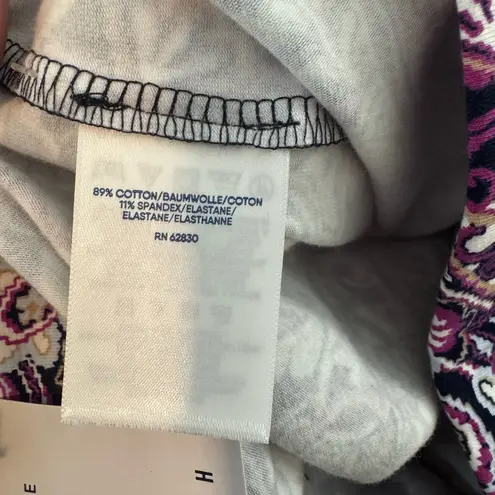 Lands' End Starfish NEW Leggings Mid Rise Deep Sea Navy Paisley Size M (10