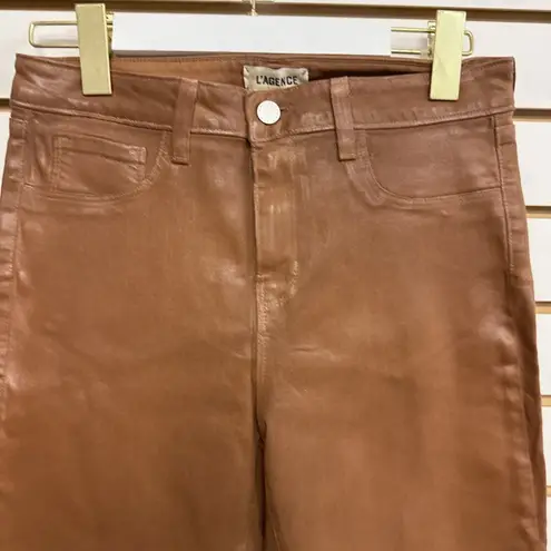 L'Agence L’AGENCE Margot High Rise Cropped Skinny Jeans Size 30 Java Coated Stretch - Image 2