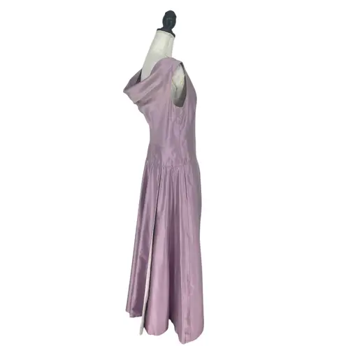 Carolina Herrera Drape Back Silk Gown in Purple