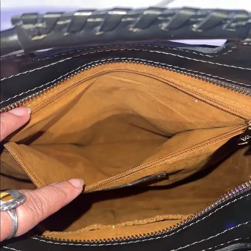 Patricia Nash Ovodda Satchel, Black, Leather, Classic,