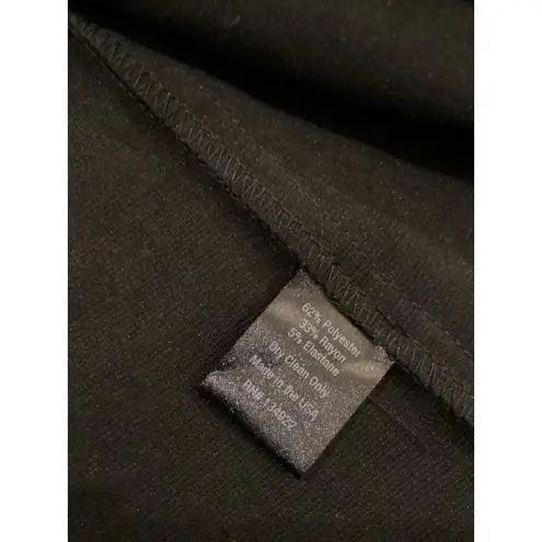 Emerson Fry Ballet wrap midi knee length long sleeve fall Dress Black Ponte XXS