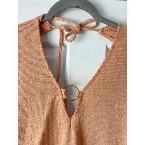 Savannah Morrow Yara Dress In Peach NWT Long Sleeve Cotton Mini Orange Size XXL