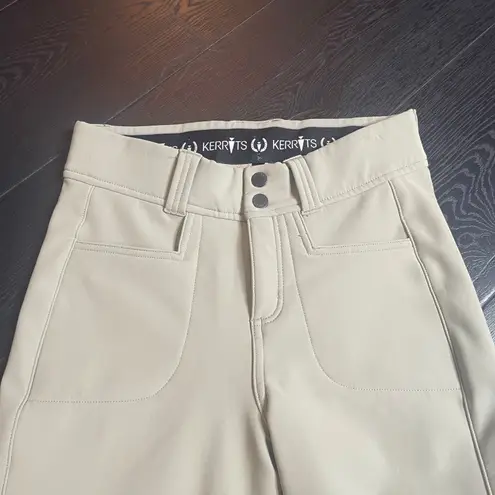 Kerrits Horse Riding Breech Pants Cream Tan Zip Fly Small Pants Fleece Lined